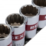 Набор торцевых головок REXANT 1/2, двенадцатигранные, CrV, 10 шт., 10-24 мм | Фото 5