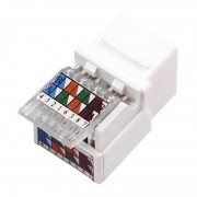 Rexant Модуль Keystone Jack RJ-45(8P8C), UTP неэкранированный, категория 5e, тип 180 градусов,самозажимной, белый | Фото 1