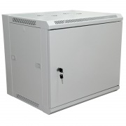 19" Настенный шкаф Rexant 9U 600×450×500 мм (ШxГxВ) - передняя дверь металл, боковые стенки съемные (разобранный) RAL 7035 | Фото 1