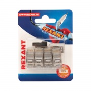 Rexant Разъем сетевой LAN на кабель, штекер 8Р8С (Rj-45), под обжим, в экране, (10шт.) | Фото 1