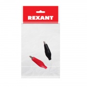 Зажим крокодил в изоляторе REXANT, длина 40 мм, ток 5A, 2 шт., пакет БОПП | Фото 1
