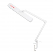 Лампа настольная бестеневая на струбцине REXANT ECO light, 324 SMD LED с диммером, теплый/холодный цвет свечения, белая | Фото 1