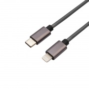 Кабель REXANT Type-C-Lightning PD, 1 м, графит, нейлон | Фото 2