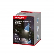 Светильник настольный Моби REXANT  на металлической стойке с зажимом-прищепкой, с цоколем Е27, 60 Вт, цвет летнее небо  | Фото 2
