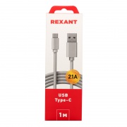 Кабель USB-Type-C/2A/PVC/white/1m/REXANT | Фото 1