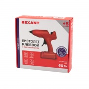 Пистолет клеевой REXANT, 60 Вт, Ø11 мм, «ЭКСПЕРТ», аккумуляторный, коробка | Фото 1