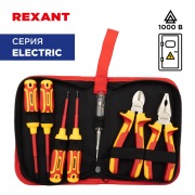 Набор диэлектрического инструмента REXANT RI-01, 7 предметов, до 1000 В, тканевый пенал | Фото 1