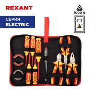 Набор диэлектрического инструмента REXANT RI-02, 11 предметов, до 1000 В, тканевый пенал | Фото 1