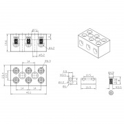 Клемма керамическая винтовая КВ 10 мм² 3 пары контактов с крепежным отверстием (84 шт./уп.) REXANT | Фото 5