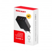Сетевое зарядное устройство-переходник REXANT 3xUSB адаптер, 30W черное | Фото 2