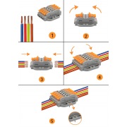Клемма СМК 222-425P проходная 5 полюсов, с монтажной площадкой (0,08-4 мм²), серая (блистер 4 шт./уп.) REXANT | Фото 3