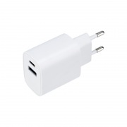 Сетевое зарядное устройство REXANT USB + Type-C, 5V, 2.4 A, белое | Фото 1