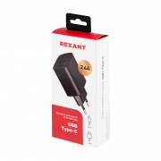 Сетевое зарядное устройство REXANT USB + Type-C, 5V, 2.4 A, черное | Фото 2