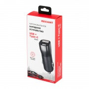Зарядное устройство в прикуриватель REXANT USB x Type-C, 18W, с Quick charge, черное | Фото 2