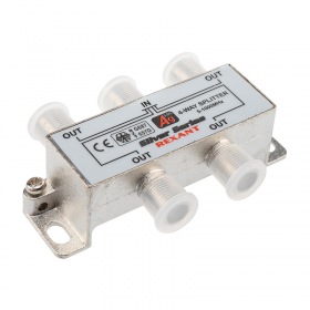 REXANT ДЕЛИТЕЛЬ ТВ x 4 + 5шт. F BOX 5-1000 МГц Silver"