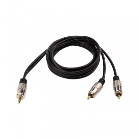 REXANT Шнур 3.5 Stereo Plug - 2RCA Plug 1.5М (GOLD) металл