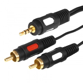 REXANT Шнур 3.5 Stereo Plug - 2RCA Plug 3М (GOLD)