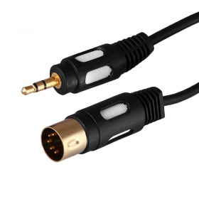 REXANT Шнур DIN 5PIN Plug - 3.5мм Stereo Plug 1.5М (GOLD)