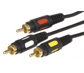 REXANT Шнур 3RCA Plug - 3RCA Plug 3М (GOLD)