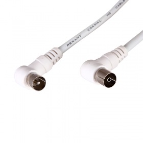REXANT Шнур TV PLUG-TV JACK 1.5М Угловой Белый