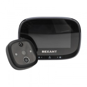 REXANT Видеоглазок дверной (DV-115) с цветным LCD-дисплеем 4.3" с функцией записи фото/видео по движению, встроенный звонок, ночной режим работы REXANT