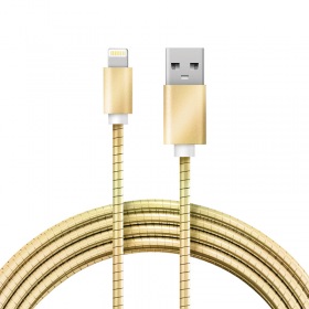 REXANT Кабель USB-A – Lightning, 2,4А, 1м, в золотой металлической оплетке REXANT