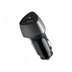REXANT Автомобильное зарядное устройство c двумя портами (USB-A QC 3.0 + USB-C PD) cо световой индикацией, 20Вт, черное REXANT