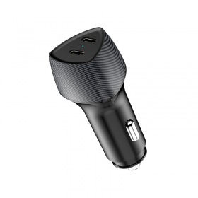 REXANT Автомобильное зарядное устройство с двумя портами (USB-C PD + USB-C PD) со световой индикацией, 40Вт, черное REXANT