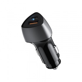 REXANT Автомобильное зарядное устройство с двумя портами (USB-A QC 3.0 + USB-C PD) со световой индикацией, 51Вт, черное REXANT
