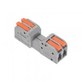 REXANT Клемма СМК 222-422R проходная разъемная 2 полюса серая 0,2-2,5/4мм² (блистер 5 шт/уп) REXANT