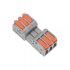 REXANT Клемма СМК 222-423R проходная разъемная 3 полюса серая 0,2-2,5/4мм² (блистер 5 шт/уп) REXANT