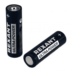 REXANT Батарейка алкалиновая ультра AA/LR6 пальчиковая 1,5В блистер 2 шт. REXANT