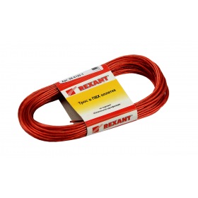 REXANT Трос стальной в ПВХ изоляции d=2.0 мм,моток 20 м красный REXANT