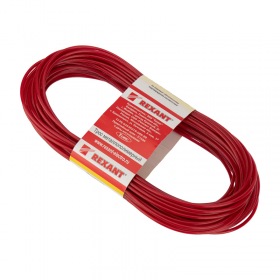 REXANT Трос стальной в ПВХ изоляции d=2.5 мм моток 20 м красный REXANT