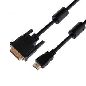 REXANT Шнур HDMI - DVI-D с фильтрами, длина 3 метра (GOLD) (PE пакет)  REXANT