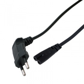 REXANT Шнур сетевой, вилка угловая - евро-разъём С7, кабель 2x0,5 мм², длина 1,5 метра (PVC пакет)  REXANT
