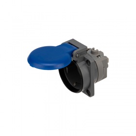 REXANT Розетка влагозащищенная с крышкой, с/з, скрытая установка,16 А, IP54 каучук REXANT