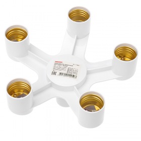 REXANT Разветвитель цокольный Е27-5хЕ27 белый REXANT