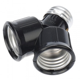 REXANT Разветвитель цокольный Е27-2хЕ27 черный REXANT