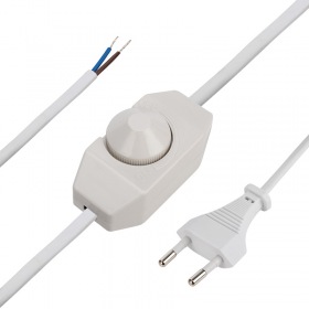 REXANT Сетевой шнур с диммером, 2х0,75 мм², 2 м белый REXANT