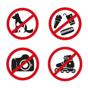 REXANT Наклейки запрещающие знаки «Набор наклеек 4 шт. мини- d 9 см» 200х200 мм REXANT