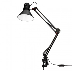 REXANT Светильник настольный REXANT Акцент на металлической стойке с винтовым зажимом, с цоколем Е27, 60 Вт, цвет антрацит