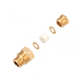 REXANT Сальник REXANT с двойной резьбой 1/2 и 3/4 для ввода кабеля в трубу, никелированная латунь