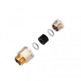 REXANT Сальник REXANT с резьбой 1/2 для ввода кабеля в трубу, никелированная латунь