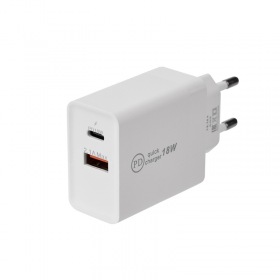 REXANT Сетевое зарядное устройство REXANT Type-C + USB 3.0 с Quick charge, белое