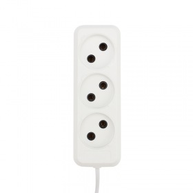 REXANT Удлинитель REXANT 3 гнезда, 3 м, 2х0.75 мм², б/з, белый (Сделано в России)