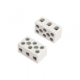 REXANT Клемма керамическая винтовая КВ 10 мм² 3 пары контактов с крепежным отверстием (84 шт./уп.) REXANT